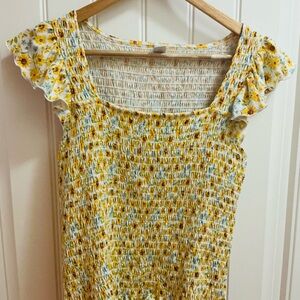 Old Navy Yellow and White Floral Top